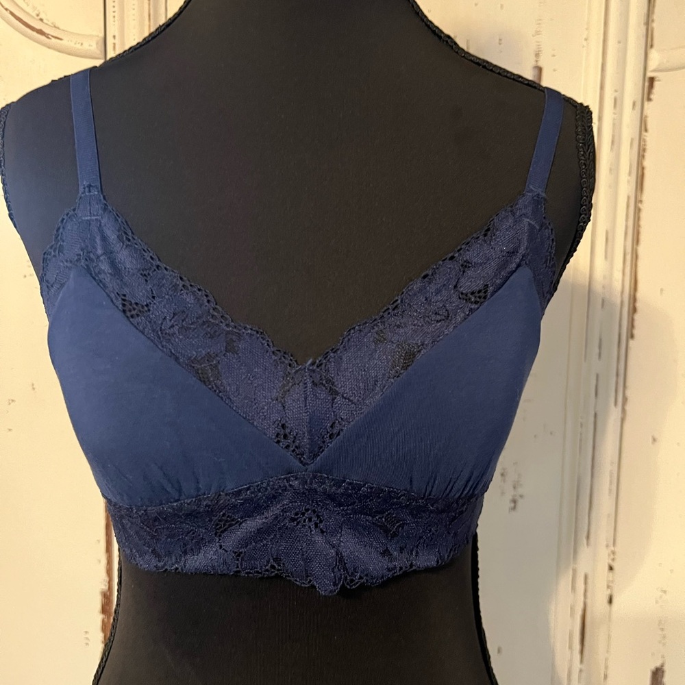 Eberjey Blue Lace Trim Bra Intimates